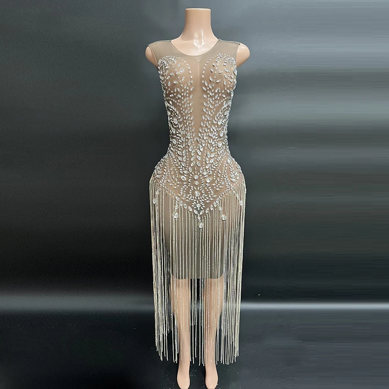 Trending Products 2022 New Arrivals Dress Evening Dress Diamond Tassel Birthday Dress For Women Party For Plus Sizes Mini Skirt