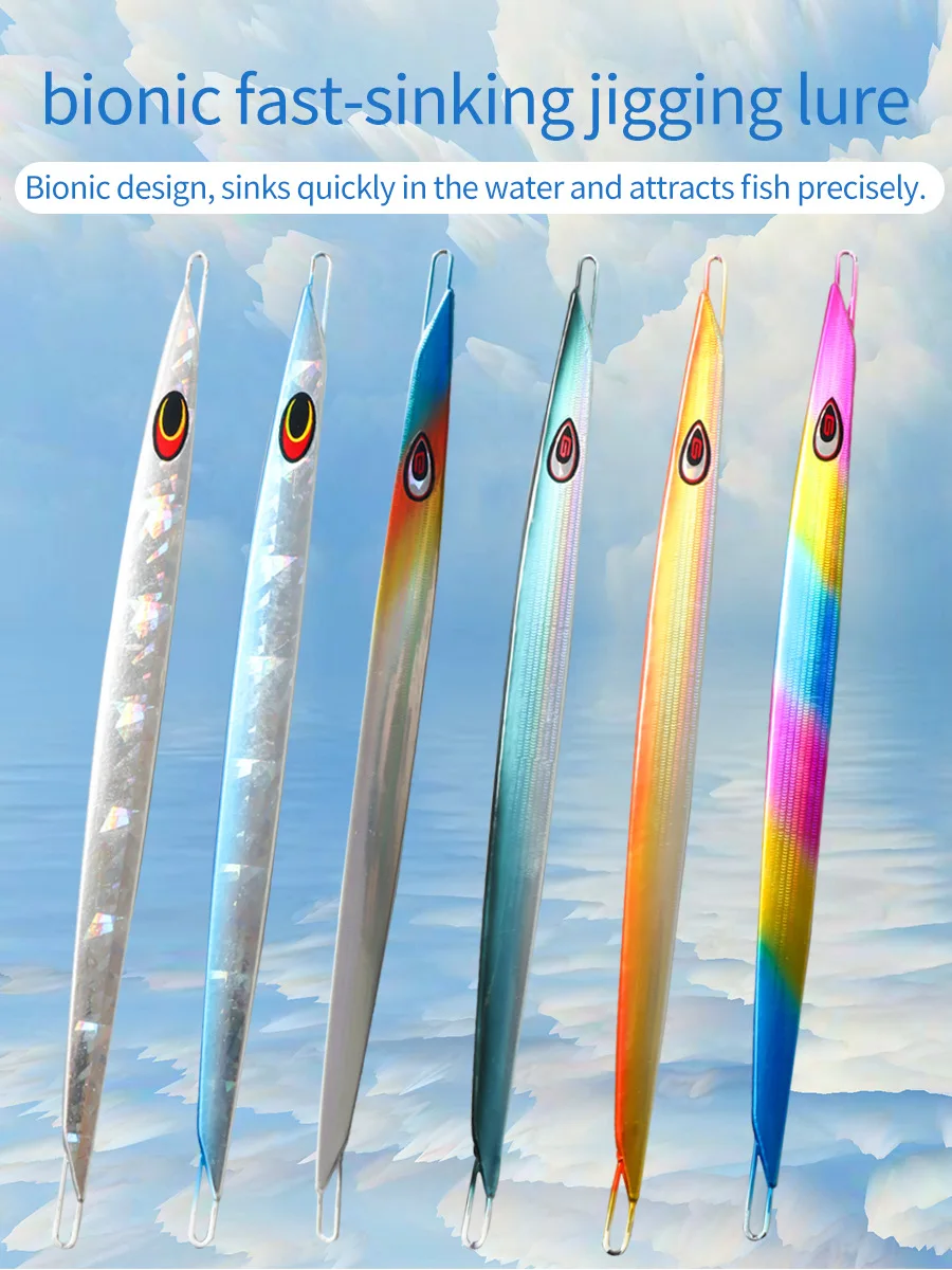 New 150g 200g 250g 300g Jigbait Deep Sea Fishing Luminous Speed Sinking Fast Jigging Lead Fish Lure Boat Fishing