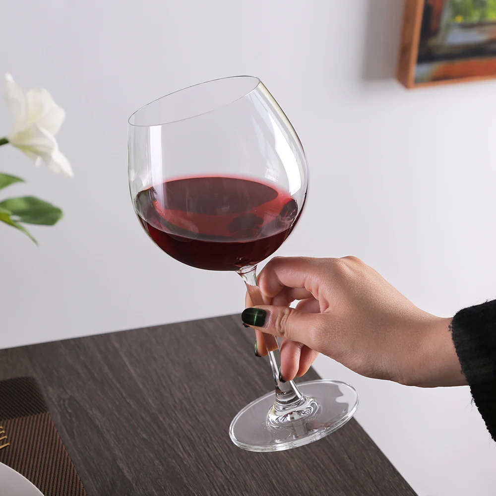 HUAPENG 23oz Luxury Wine Glasses Lead-Free Crystal Vintage Design Long Stem Top Seller Stone Island Christmas Drinking Gift