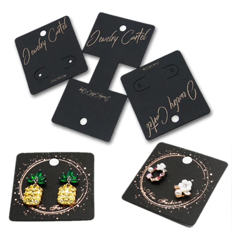 Custom Printing Brand Name Logo Necklace Holder Hanging Tags Jewelry Earring Bracelet Display Packaging Paper Cards