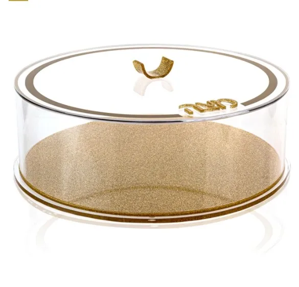 Оптовая продажа с фабрики Lucite Matzah Box - U блестящей золотой и серебряной