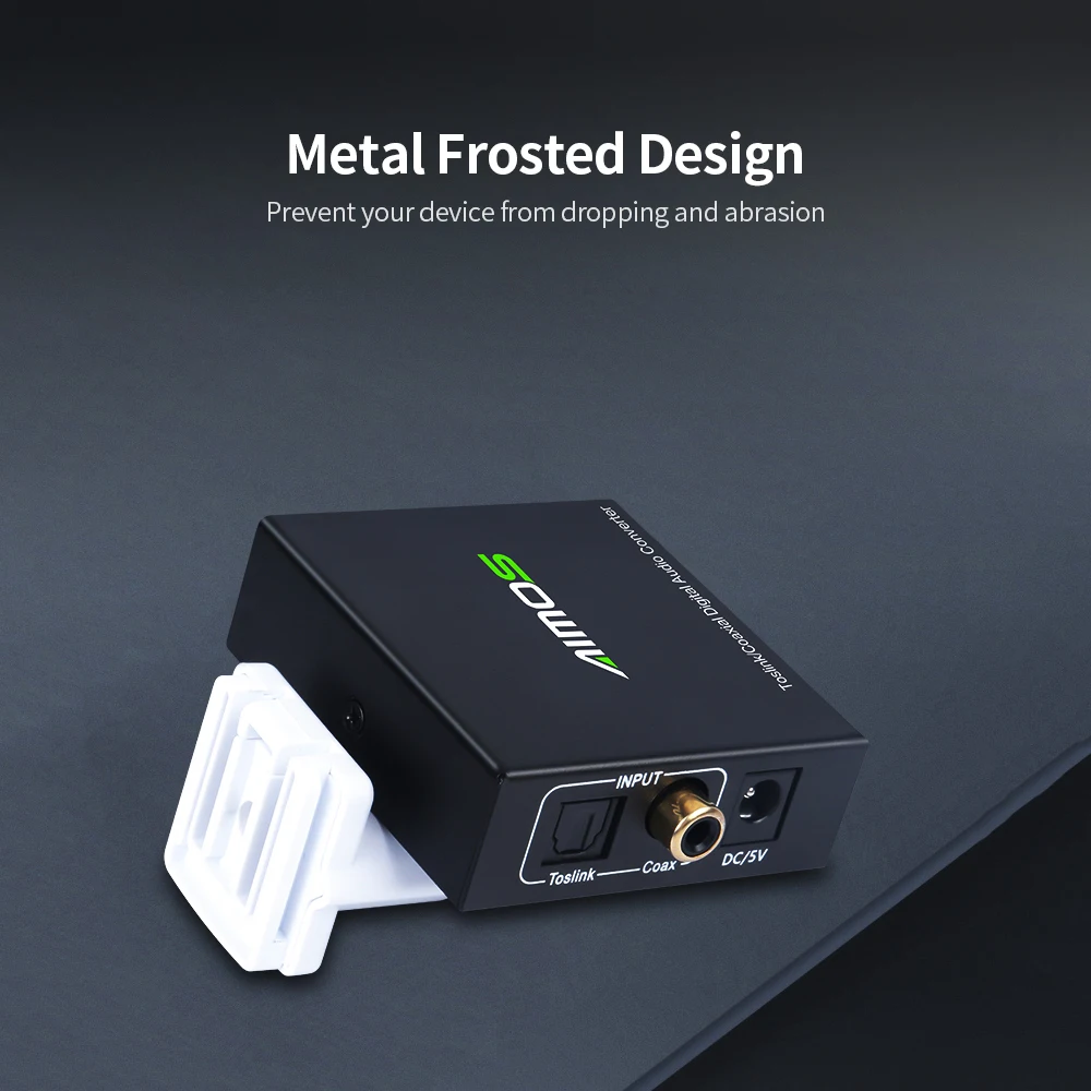 Digital Audio Switch Converter AIMOS Optical Toslink to Coaxial Adapter BI-directional Wide Compatibility for TV/DVD Player/PS4