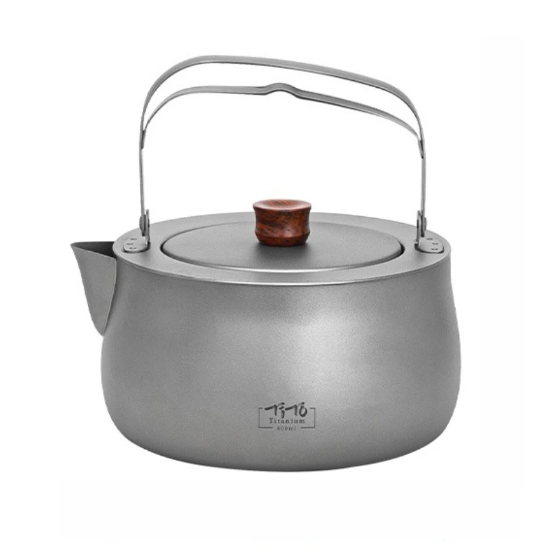 Outdoor camping home multi color pure titanium kettle