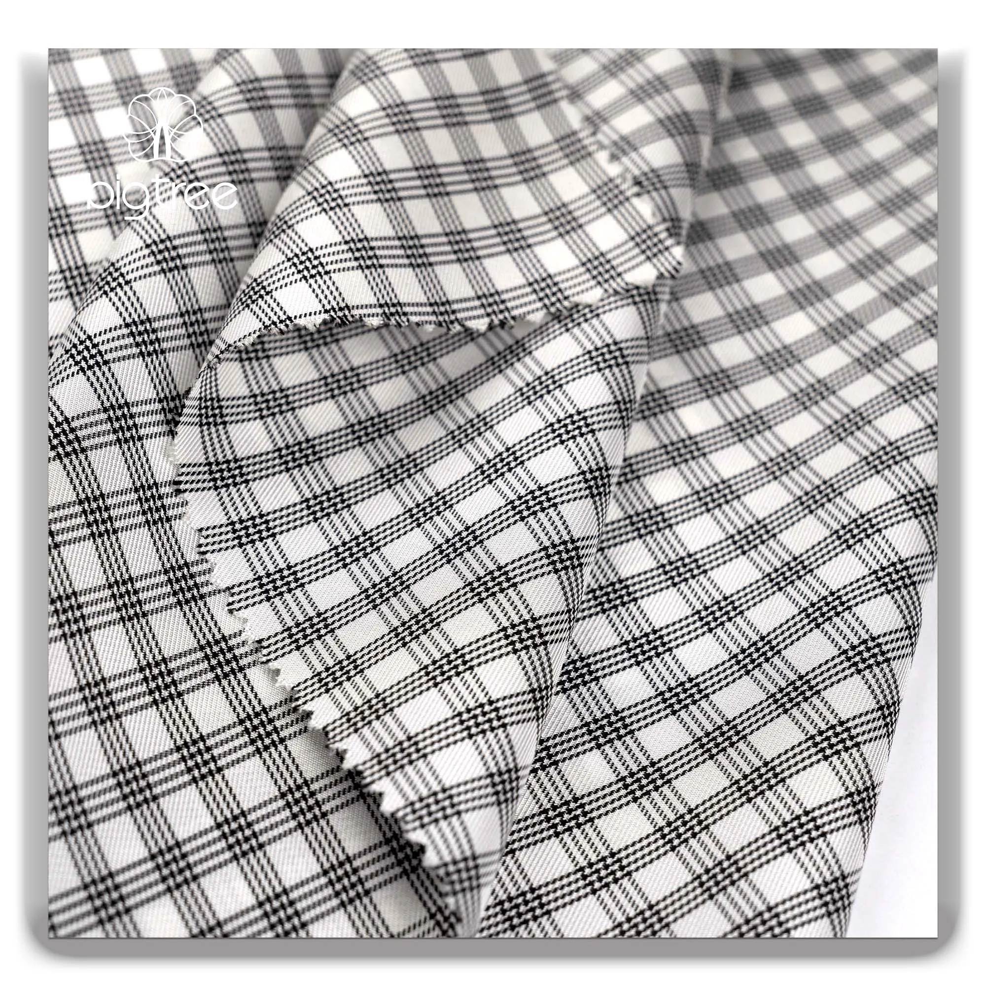 Natural silk skin touch high quality shirt   yarn dyed checks design 100% Acetate  fabric