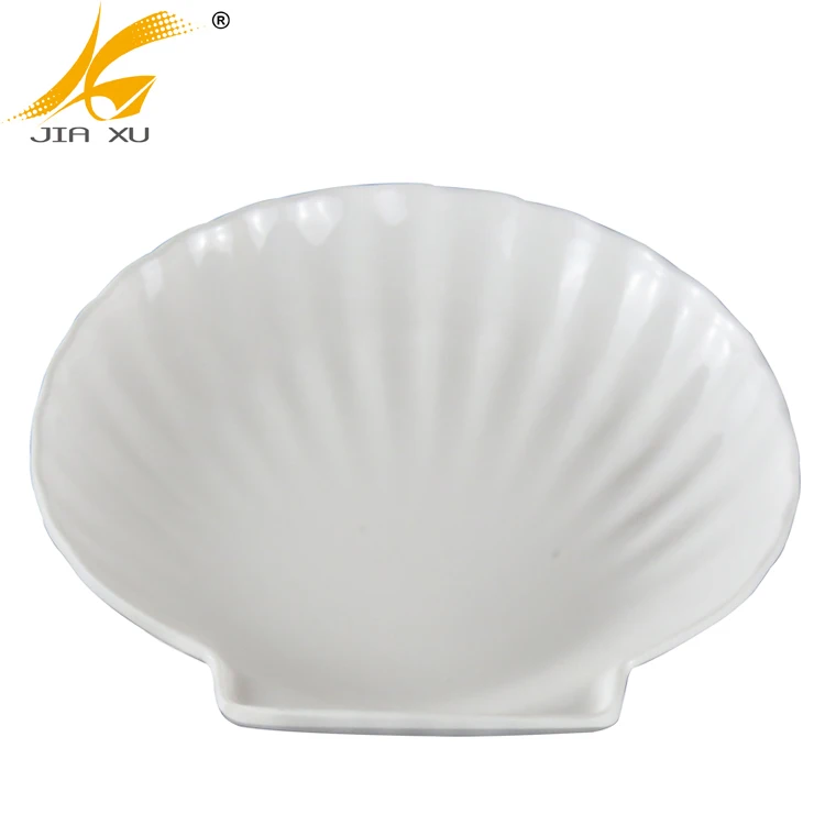melamine  shell shape dish white solid plate wholesale