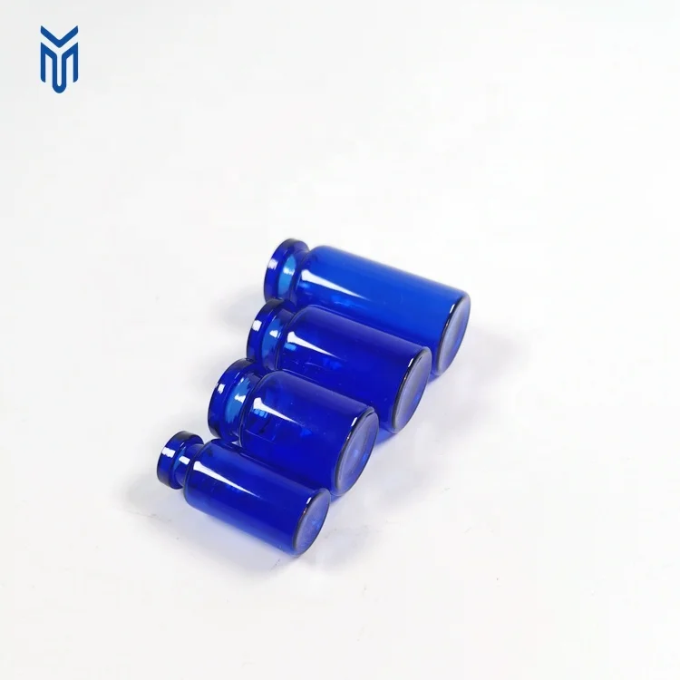 wholesale 3ml 5ml 7ml 10ml blue glass vials Sterile Injection Vials blue penicillin bottle