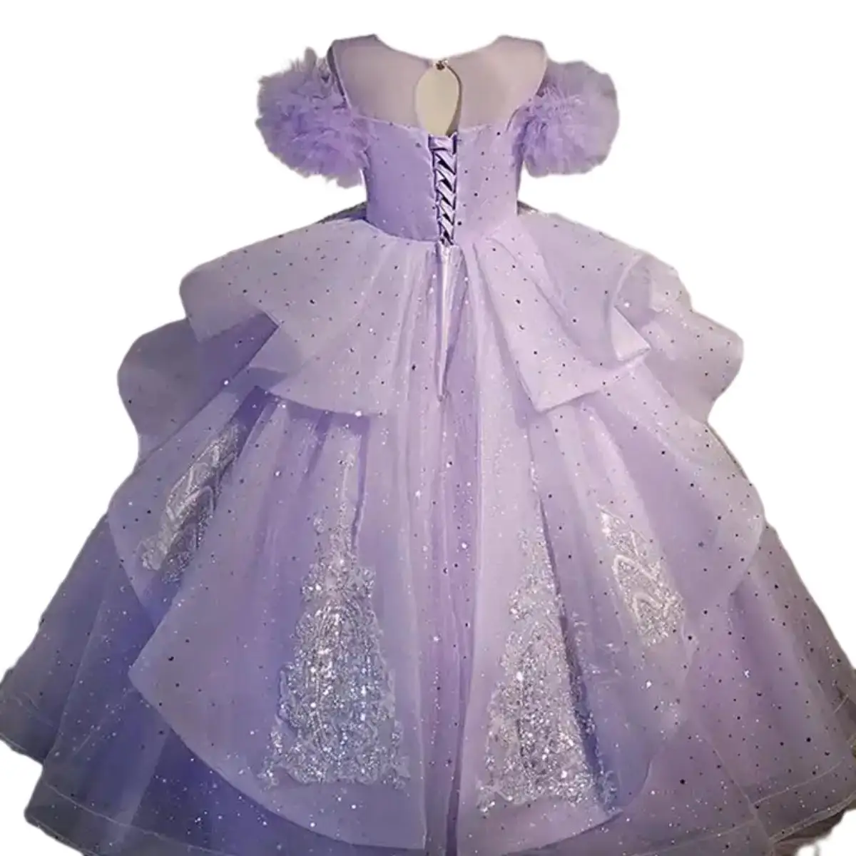 Tulle Dress Ball Gown Sequined Beaded Pearl Glitter High Craft Tulle Prom Dress Birthday Party Piano Performance Girl Dress