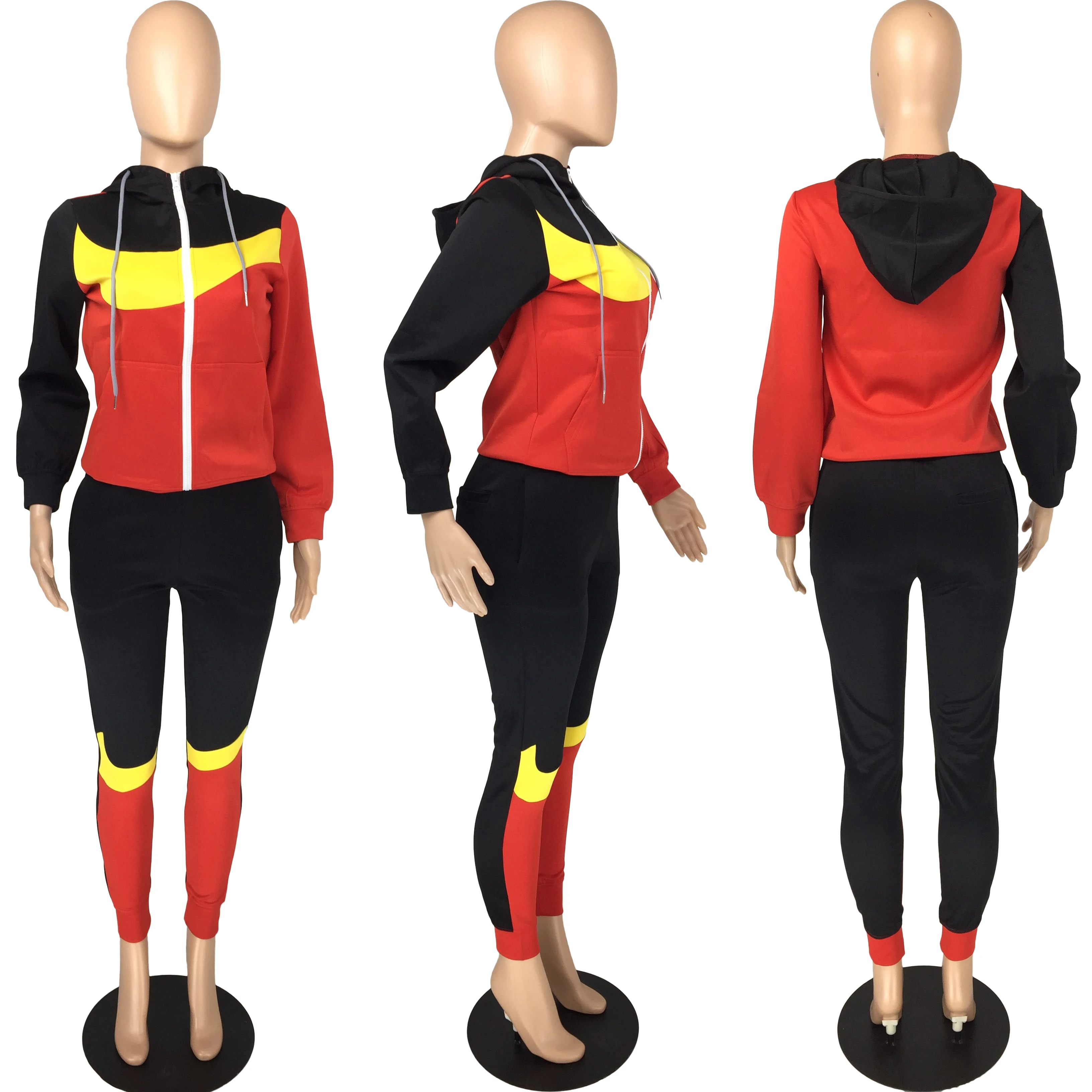 Brand Custom Women Hoodies Two Piece Set Sweat Suits Zipper Jacket Winter Fall Clothing 2021 Fashion Joggers Tracksuit Set