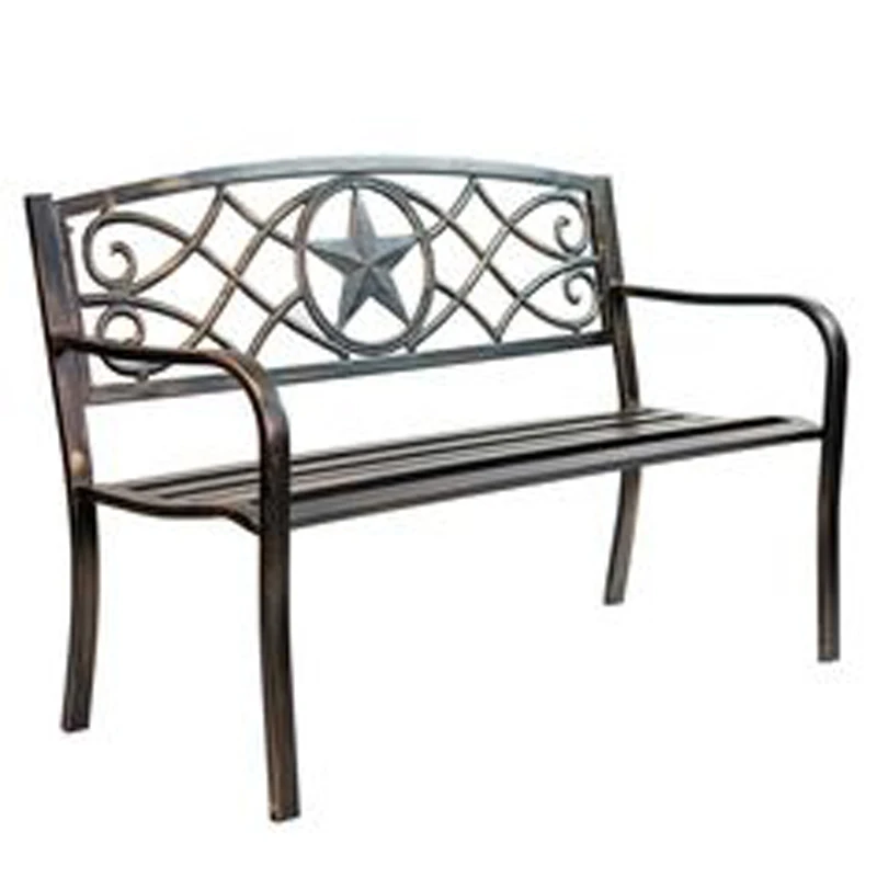 Affordable Garden Metal Patio Benches Black Parks Decoration Outdoor Garden Accessories Family Volume Art & Crafts
