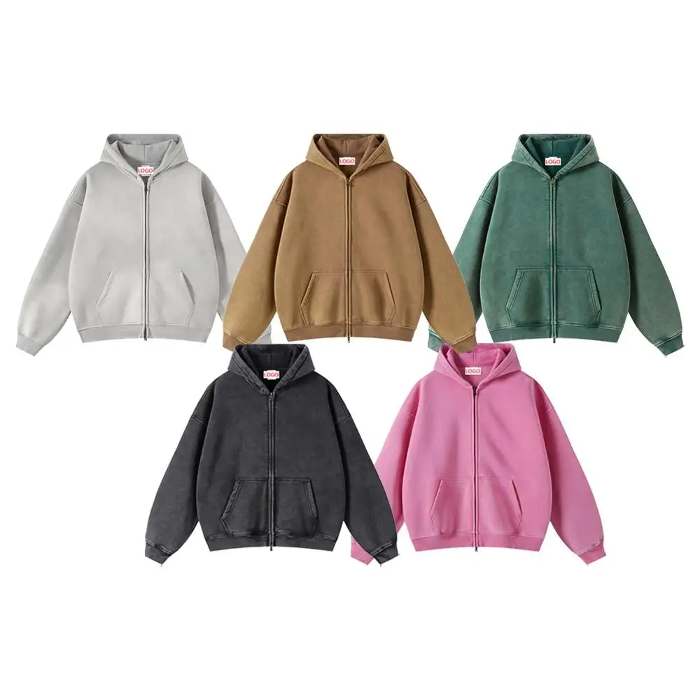 Wholesale Pocket Power Distressed Pockets on Blank Zip Up Hoodie for an Elevated Street Look hoodies