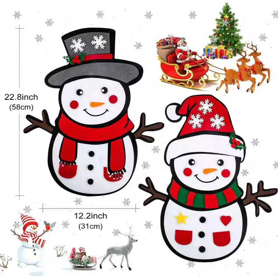 Factory custom diy christmas felt decorations cute wall hanging pendant ornaments