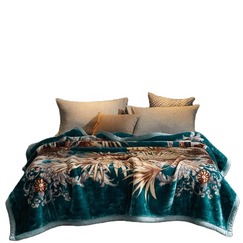 79*91 inch Angola Thickened Warm European Blanket Moisture Absorbing Breathable Suitable for King Blanket Wedding Luxury Blanket