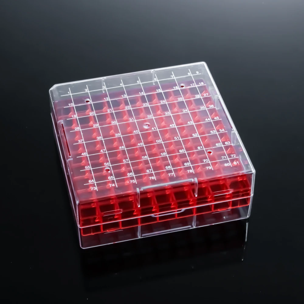 Lab 81 well cryo tube box cryogenic vial storage box Medical Plastic Cryovial