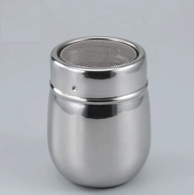 Stainless Steel Seasoning Shaker Sugar Chocolate Cocoa Powder Can Salt Pepper Shaker
