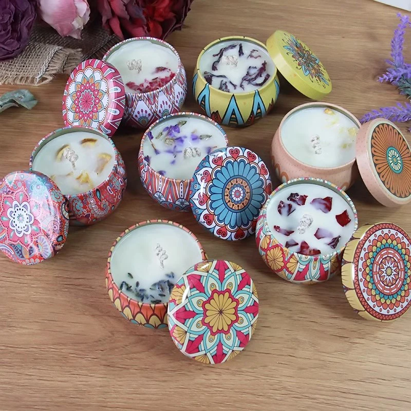 Travel Tin Scented Candles Fragrance Portable Tin Jar Aromatherapy Candles