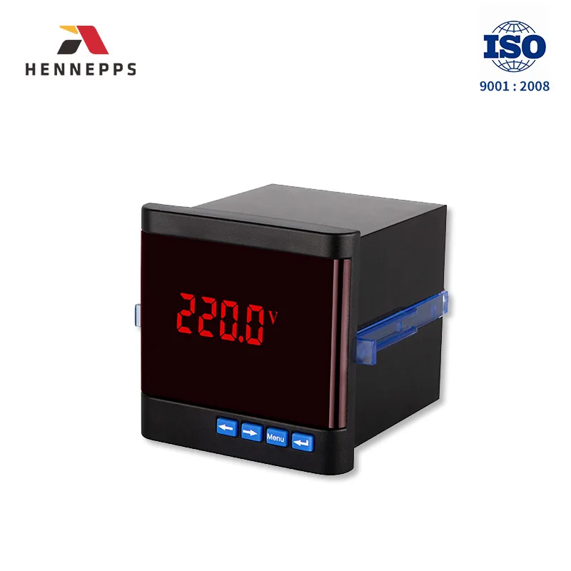 Светодиодный дисплей Hennepps 48*48 72*72 96*96 однофазный цифровой измеритель напряжения умный вольтметр с креплением на