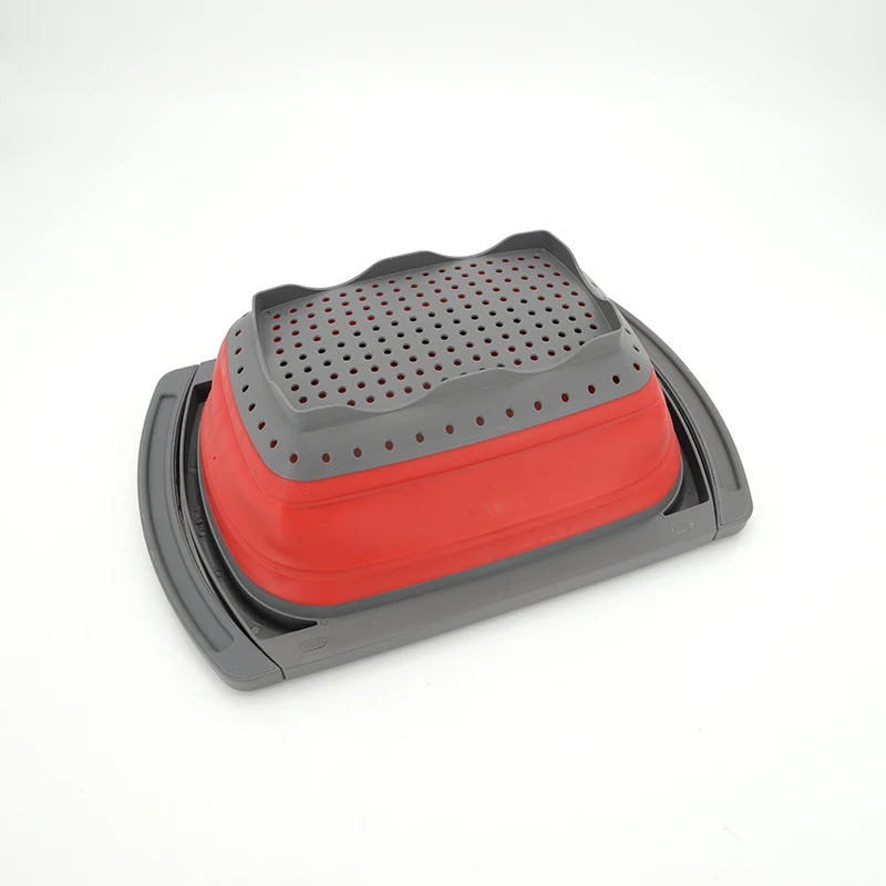 Foldable Strainer Fruit Vegetable Washing Folding Strainer Collapsible Drain Basket With Extendable Handles