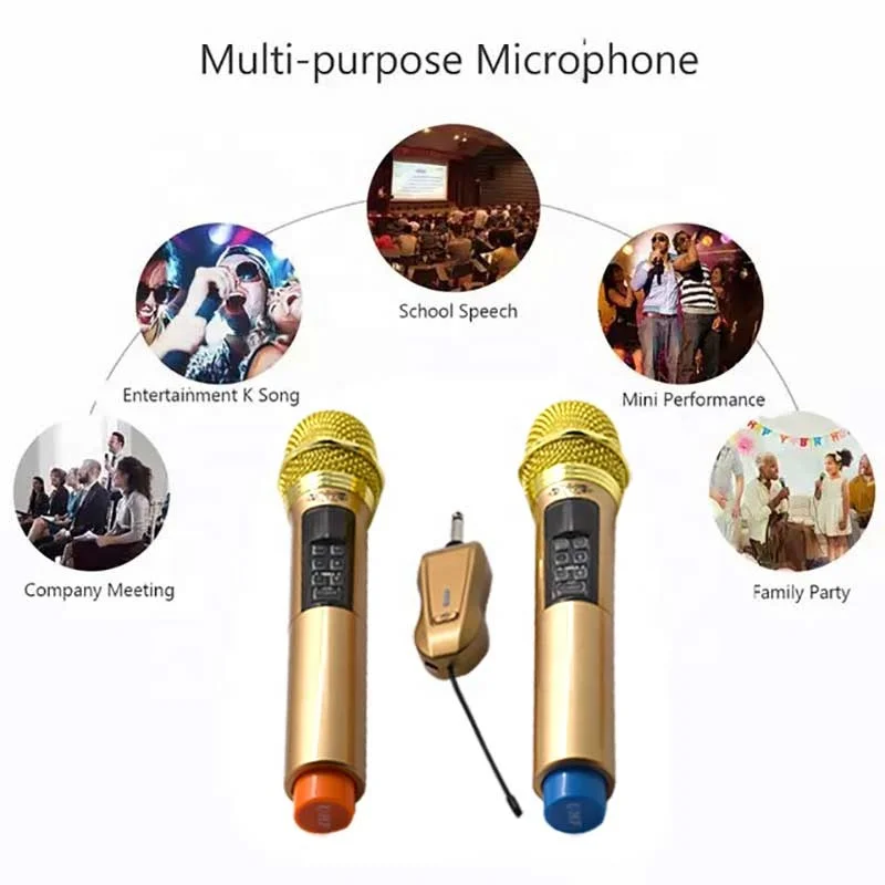 UHF handheld Karaoke universal wireless microphone with receiver