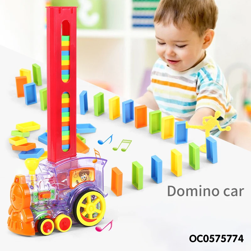 Прямая продажа с фабрики игрушки для поезда раннего развития Набор цветных домино 60/120/180 электрическая