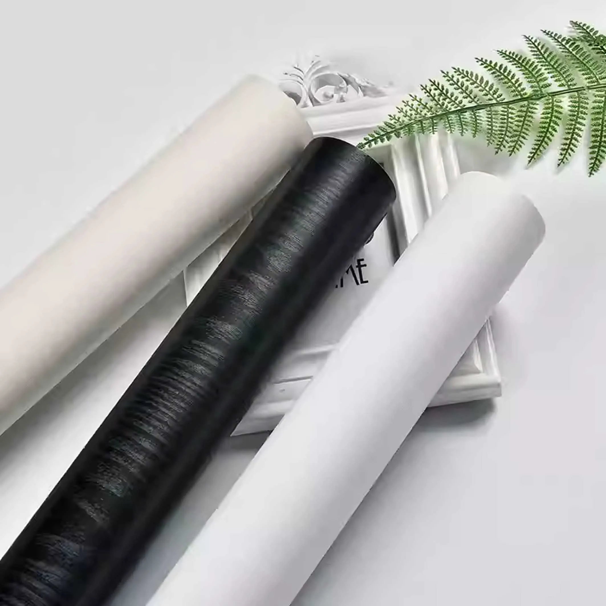 Low Price Wholesale Vinyl Decor Film Adhesive White Glossy Self-adhesive Vinyl Film Cover for Worktops and Kitchen Cupboards