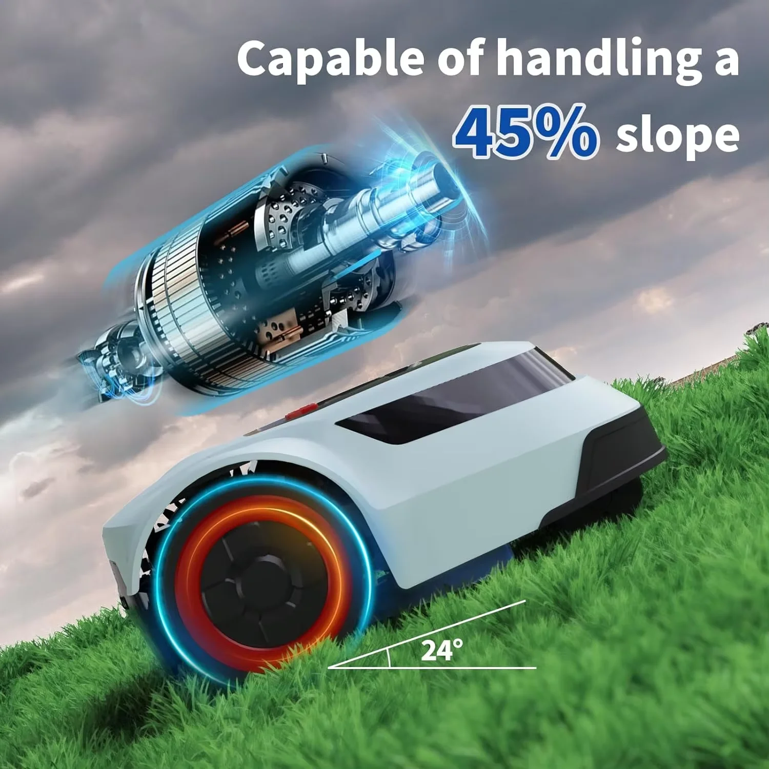 AKX Industrial Grade Multifunctional Robotic Lawn Mower Automatic Robot Grass Cutter with 4-stroke Cordless Steel Blade