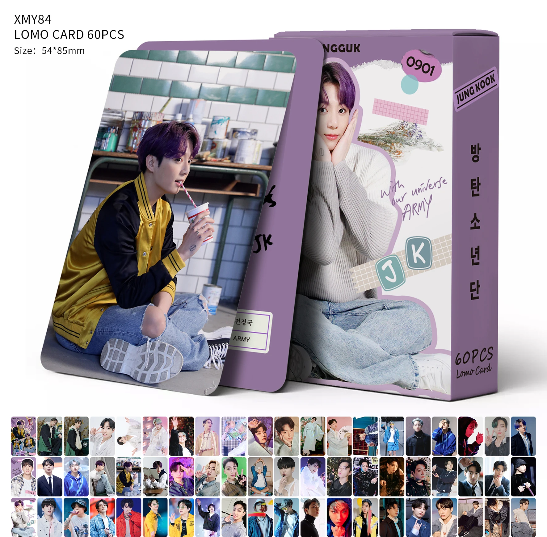 60pcs/box Kpop new album PROOF Bulletproof Boy JK V RM JIMIN Album Lomo Photo Card Thank You Card Paper Crafts Lomo Cards