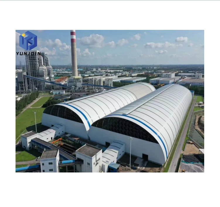 Yunjoin Galvanized Steel Space Grid Frame Truss Dome Structure Dry Coal Shed in Power Plant