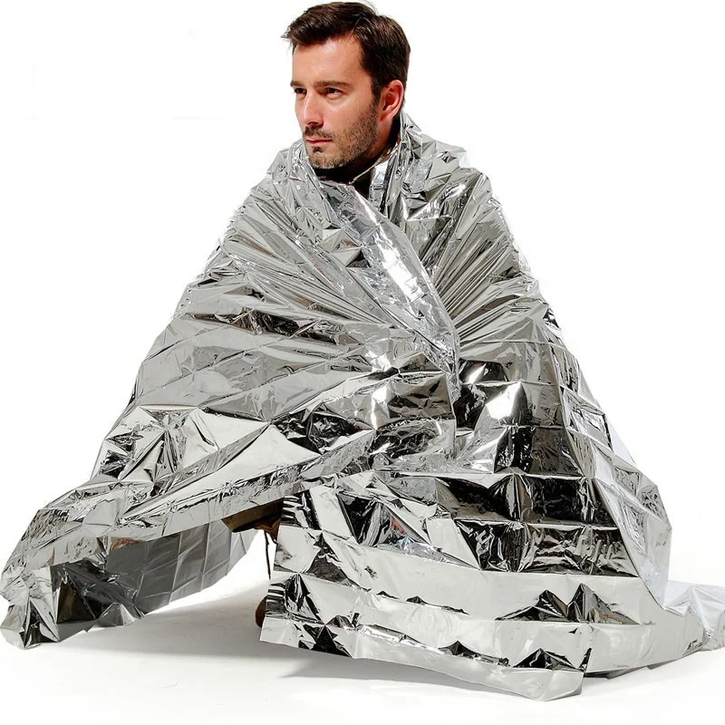 M-ETB01 A variety of colors can be customized Emergency camping foil mylar rescue thermal blanket