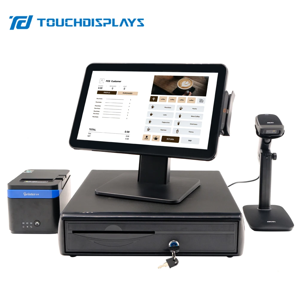 Hot Sale Windows 15.6 Inch Touch  Pos System terminal All In One Capacitive Touch Screen PC