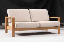 Modern Design Comfortable and Relaxing Cushion Seater Covered Love Seat 2 Seater Chair Sofa with Fabric Natural Wood Durable T/T