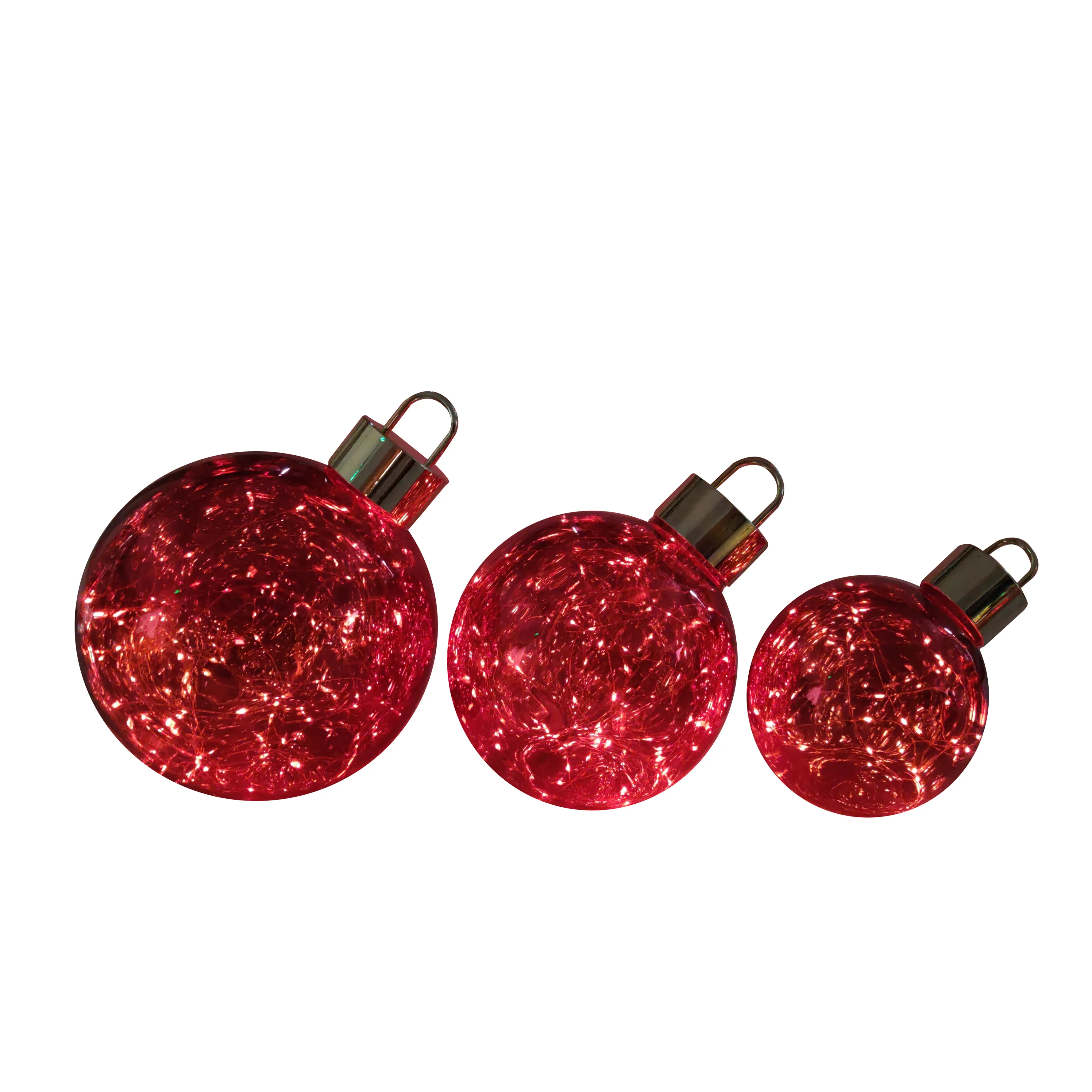 Wholesale Giant Fancy Led Globe Spheres 20 25 30cm Christmas Handcrafted Large Red Ball for Decoration