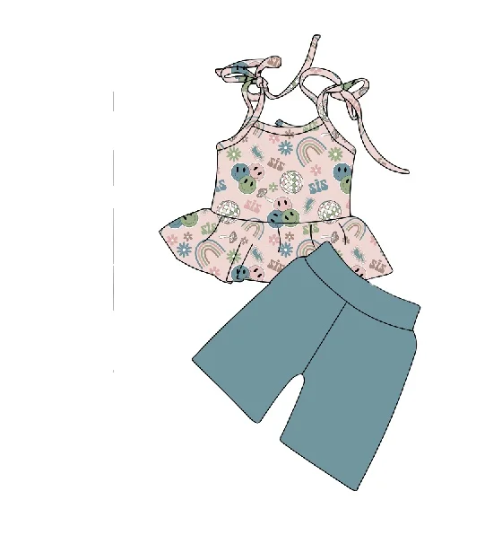 costume smile sis printing kids girls clothing