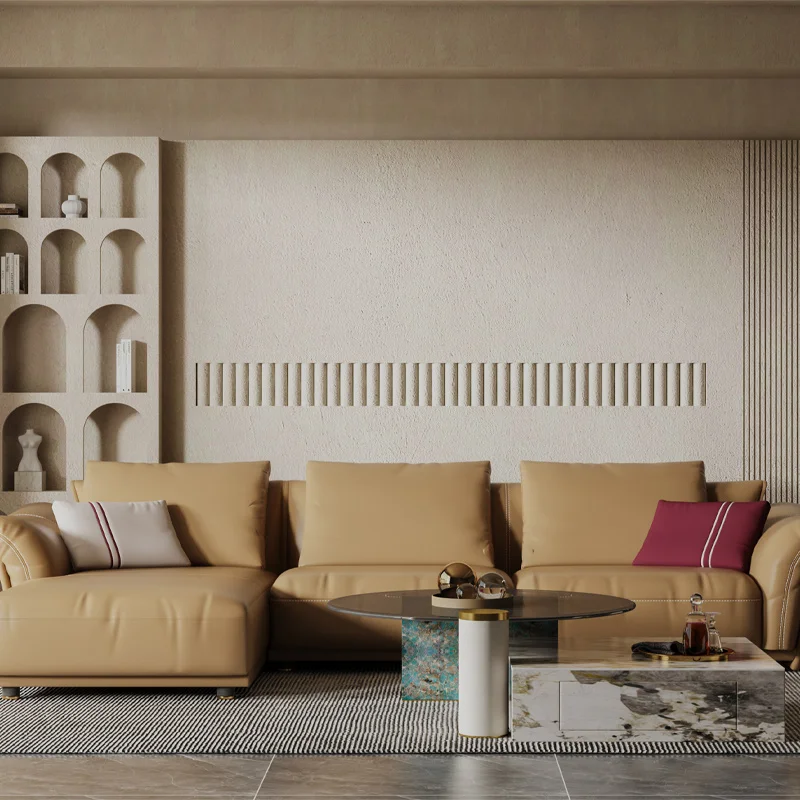 Home living room design minimalist modern sofa set furniture l shaped modular leather sofa