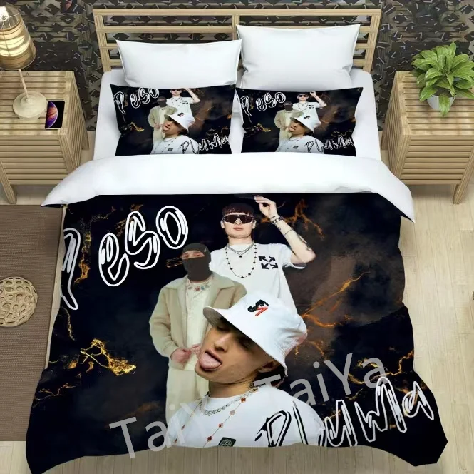Хит продаж Комплект постельного белья набор пододеяльников с 3D-принтом Peso Pluma Karol G Ferxxo 100% полиэстер 3 шт. 200*100