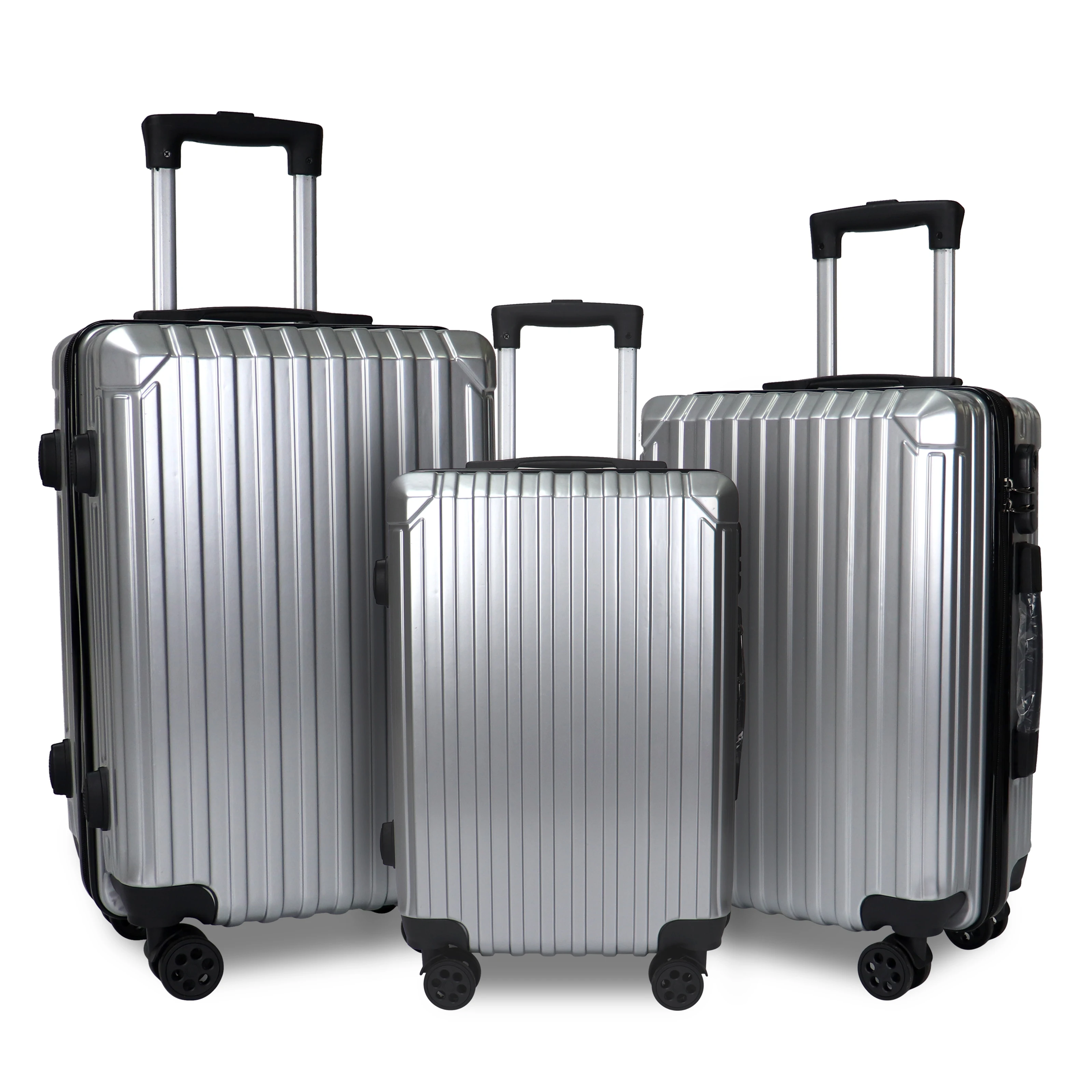 Wholesale valises  3 pieces ABS&PC suitcases luggage sets  luxury  aluminium trolley luggage suit case