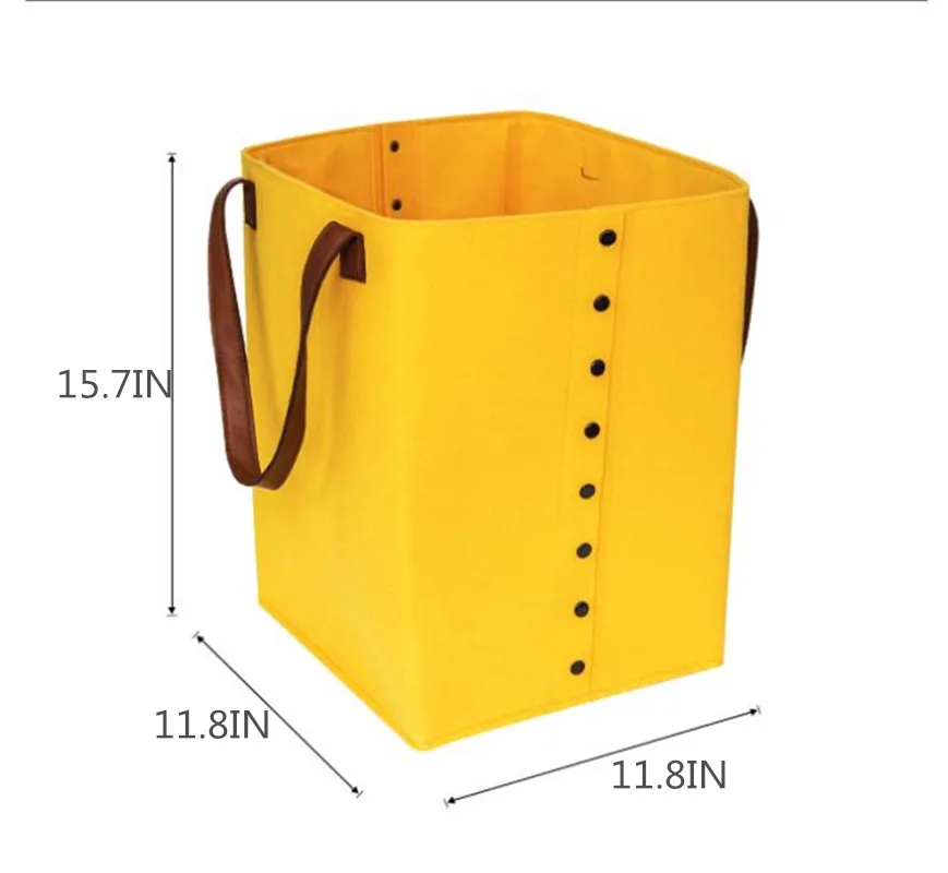 Portable felt laundry Storage Basket with handle Felt storage basket organizer box for toys