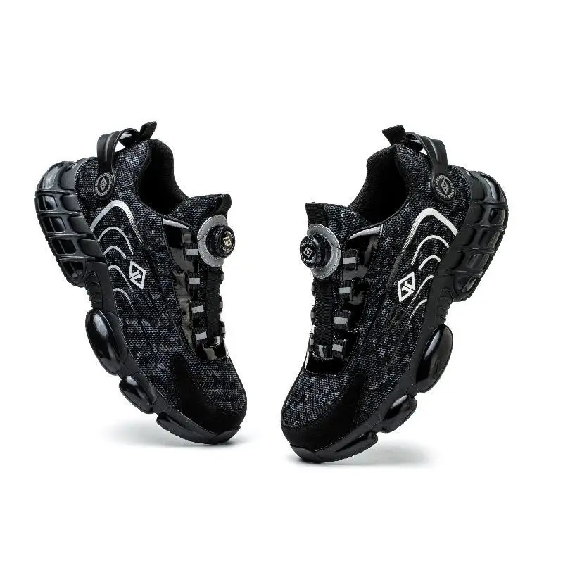 2023 Latest steel toe industrial protection high-density cushioning button adjust breathable safety shoes work safety shoe