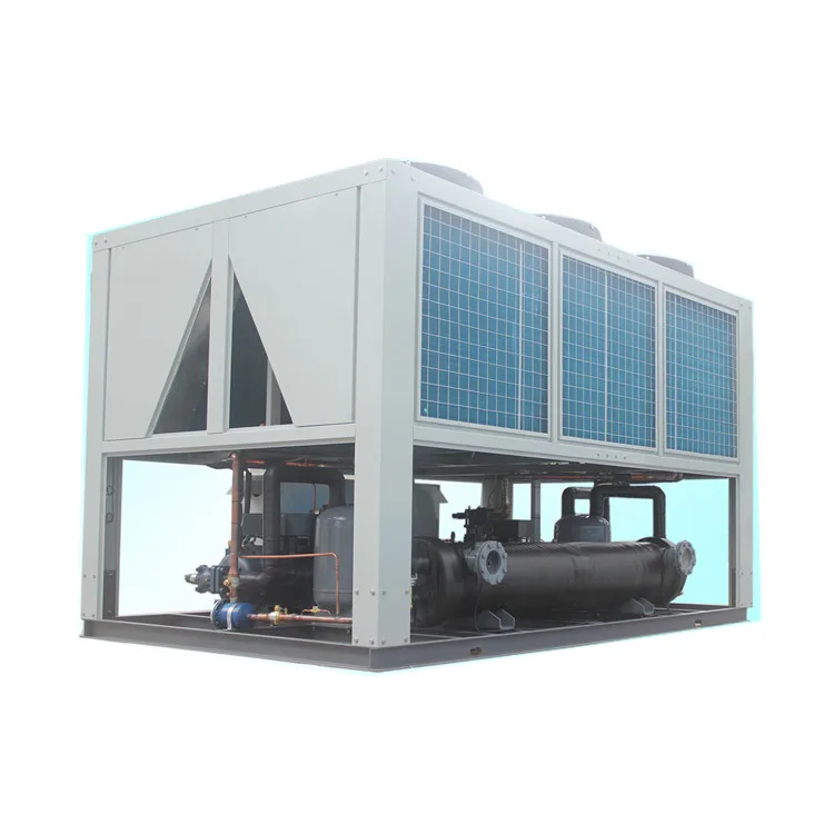 Air Cooled Screw Type Water Chiller with Heat Pump Core Components Motor and PLC One Stop Shopping for HVAC and Spare Parts