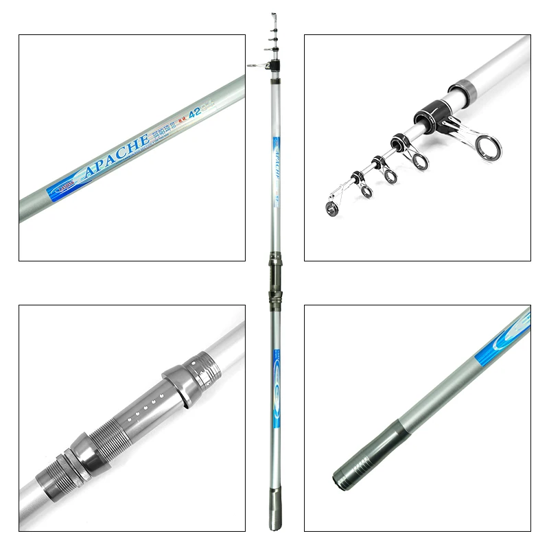 high quality Accessories Telescopic Surf fishing rods 3.6m4.5m Carbon Super Hard long throlling casting rod sea boat fishing rod