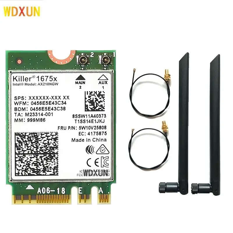  Для Intel AX210 Killer AX1675x Wi-Fi 6E 802.11AX двухдиапазонный 2 4 ГГц 5 6 5374 Мбит/с BT M.2 NGFF wifi