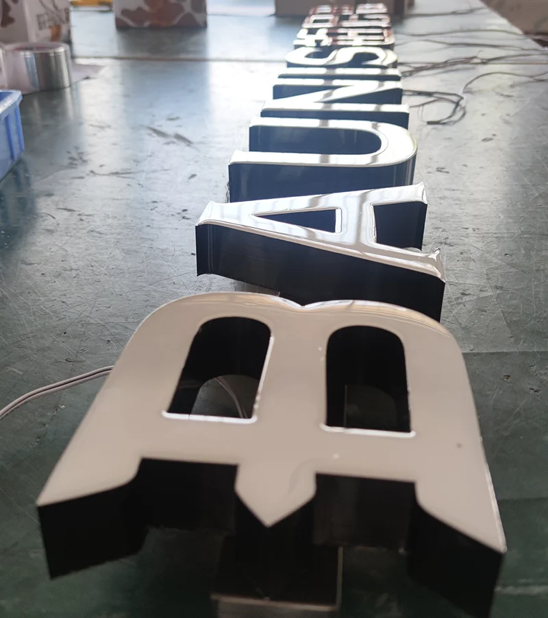 Outdoor Sign Wall Letters Backlit Logo Led Frontlit 3D Led Sign Channel Letter Fruit Shop Epoxy Resin Arabic Letters Sign