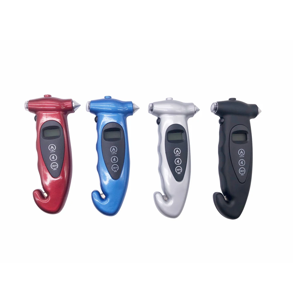 4 Settings Multi Functional Rescue Tool 5 in 1 Digital Tire Pressure Gauge