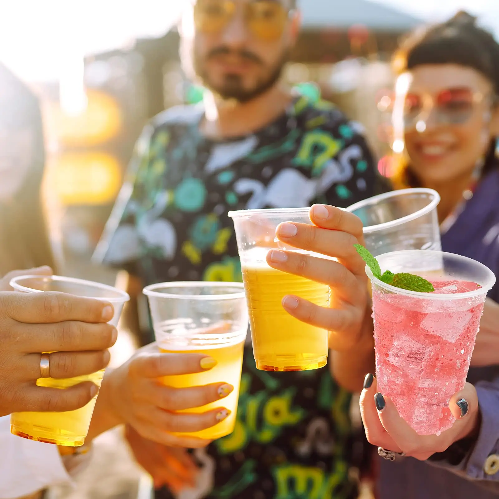 Fuling 3 5 7 9 12 16oz Wholesale Clear plastic water cups pp disposable drink cup plastic