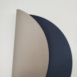 2022 new polyester embossing waterproof picnic mat round leather placemat PVC waterproof and anti fouling placemat