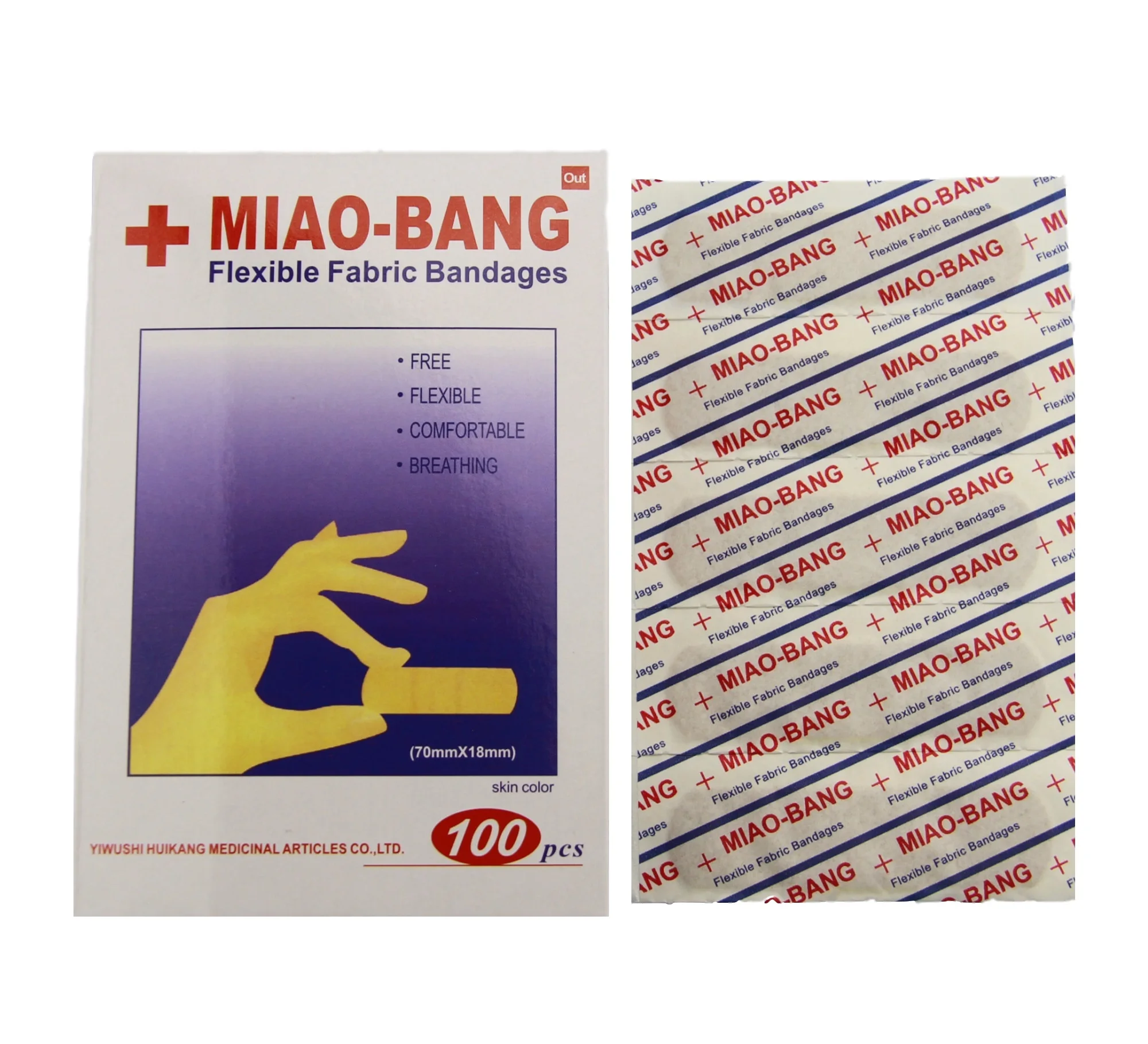 Soft Comfortable 100% Cotton Elastic Non-woven Waterproof Adhesive Bandage First Aid