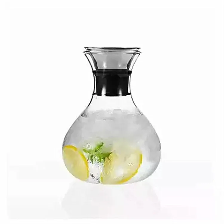 Стеклянный кувшин для воды с герметичным хранилищем, стеклянный кувшин с резиновой и нержавеющей стальной крышкой