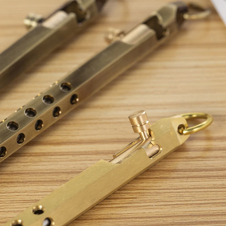 Six-edged Brass Retro Gun Bolt Creative Metal Signature Outdoor Personal Defense Tactical pen