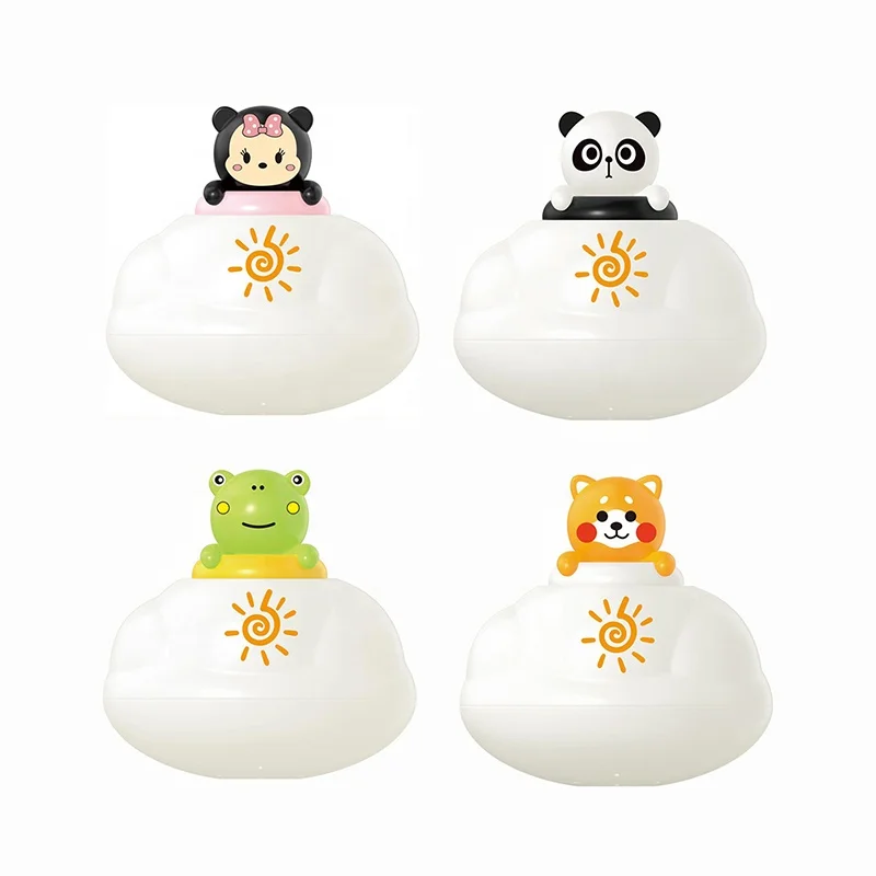 Cartoon Animal Raining Clouds Water Spray Float Baby Bath Toys Set For Kids