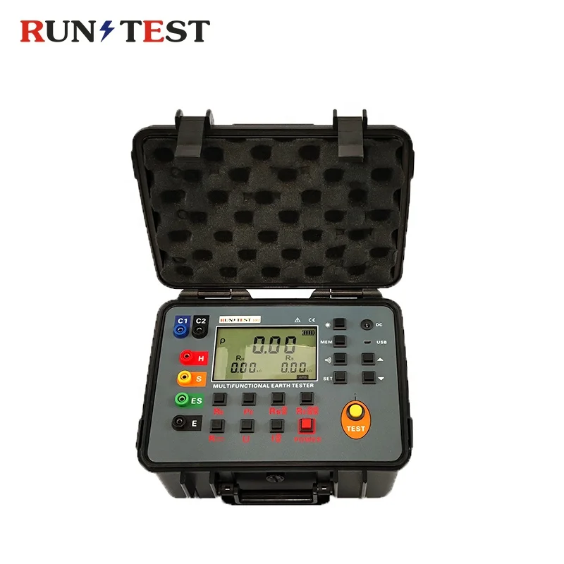 China Supply Multi Functional Double Clamps Earth Tester Ground Earth Resistance Tester