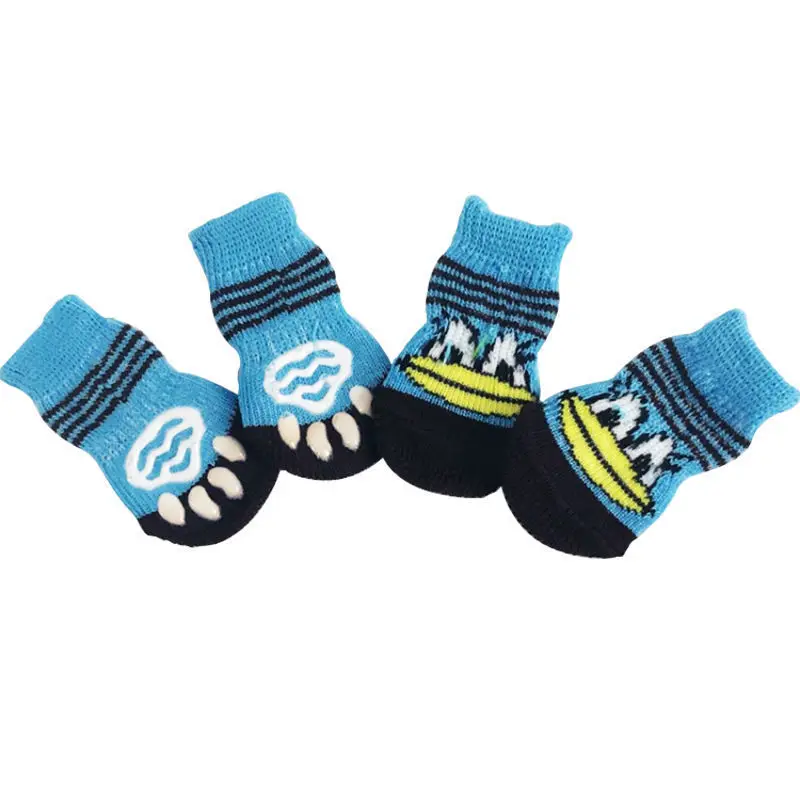 Wholesale Different Pattern Soft Pet Socks Cartoon Anti-slip Waterproof Warm Cute Pet Dog Socks